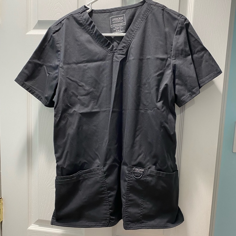 Cherokee dark grey women’s scrub top
